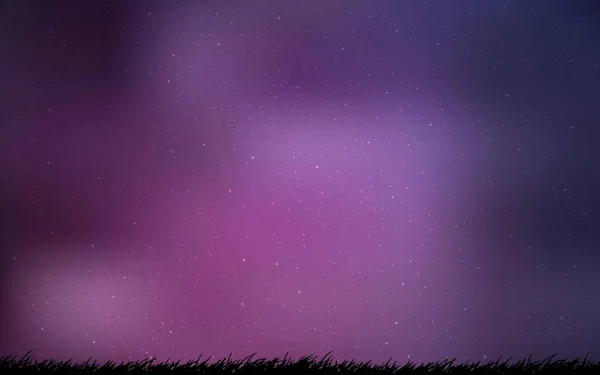 Ciemnoróżowy Wzór Wektora Gwiazdami Nocnego Nieba Świecąca Kolorowa Ilustracja Jasnymi — Wektor stockowy