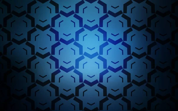Plantilla Vectorial Azul Oscuro Con Líneas Curvas Ilustración Abstracta Brillante — Vector de stock