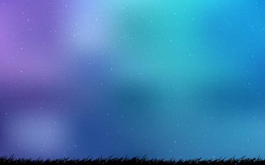 Açık Pembe, uzay yıldızlı mavi vektör şablonu. Renkli kozmik yıldızlı soyut çizimler. Astronomi web siteleri için desen.