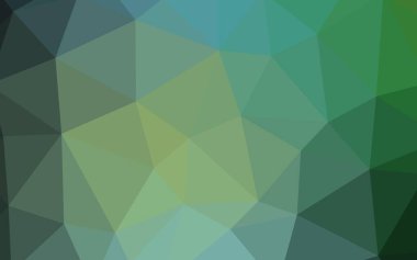 Açık mavi, yeşil vektör üçgen mozaik örtüsü. Gradyanı olan üçgen geometrik örnek. Web siteniz için yeni bir doku.