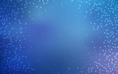 Astronomik yıldızlı hafif BLUE vektör arkaplanı. Renkli kozmik yıldızlı soyut çizimler. Fütürist reklamlar ve kitapçıklar için şablon.