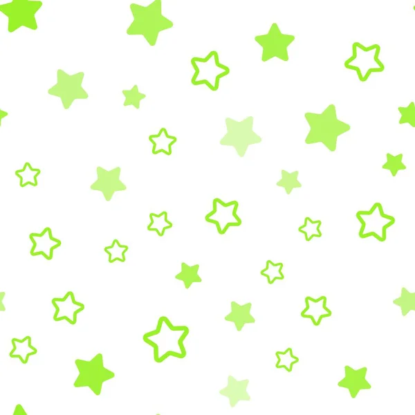 Vector Verde Claro Patrón Sin Costuras Con Estrellas Navidad Ilustración — Vector de stock