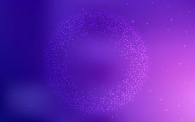 Açık Mor, astronomik yıldızlı pembe vektör arkaplan. Bulanık dekoratif tasarım galaksi yıldızlarıyla basit bir stilde. Kozmik arkaplanlar için şablon.