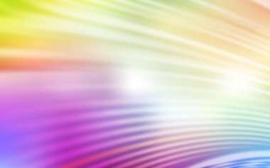 Eğri çizgileri olan ışık çok renkli vektör arkaplanı. Kavisli çizgilerden oluşan parlak bir illüstrasyon. Tasarımınız için tamamen yeni bir şablon.