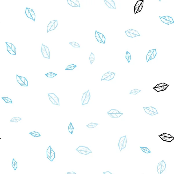 Hellblauer Vektor Nahtloser Natürlicher Hintergrund Mit Blättern Glitzernde Abstrakte Illustration — Stockvektor