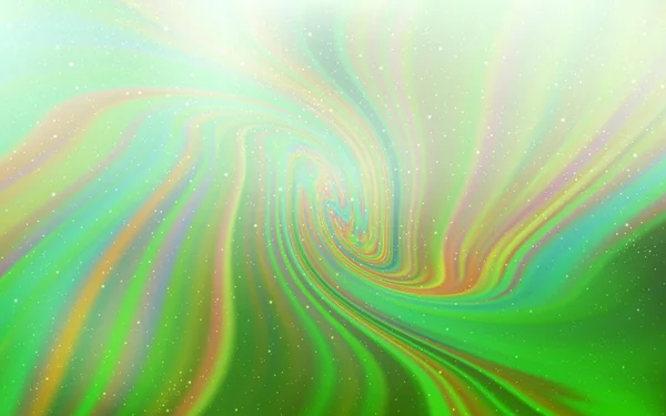 Světle Zelené Vektorové Pozadí Hvězdami Galaxie Rozmazaný Dekorativní Design Jednoduchém — Stockový vektor
