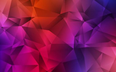 Koyu mavi, kırmızı vektör eğimli üçgen desen. Çokgen soyut çizim ve gradyan. Web siteniz için yeni bir doku.