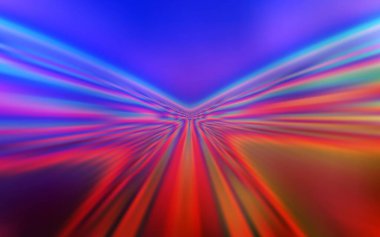 Açık mavi, kıvrımlı çizgileri olan kırmızı vektör arkaplan. Değişken çizgileri olan renkli geometrik örnek. Cep telefonu ekranları için şablon.