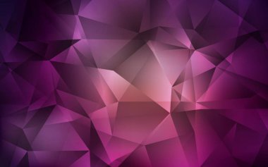 Koyu Mor vektör çokgen arkaplan. Üçgenlerden oluşan parlayan çokgen çizimler. Bir markanın arkaplanı için desen.