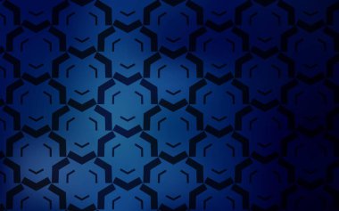 Eğri çizgileri olan koyu mavi vektör düzeni. Soyut ve gradyan biçiminde geometrik çizim. Tasarımınız için tamamen yeni bir şablon.