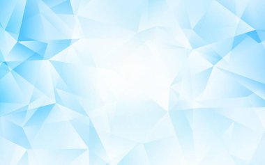 Işık Mavisi vektörü üçgen çizim parlıyor. Çokgen soyut çizim ve gradyan. Bir markanın arkaplanı için desen.