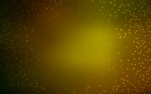 Verde Oscuro Plantilla Vectorial Amarilla Con Estrellas Espaciales Ilustración Abstracta — Vector de stock