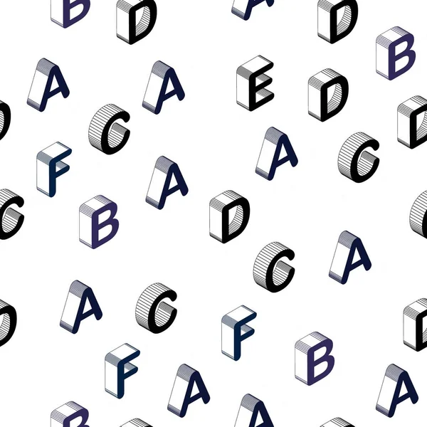 Donkerroze Blauwe Vector Naadloze Achtergrond Met Engels Symbolen Kleurrijke Alfabet — Stockvector