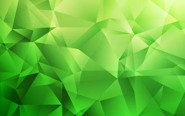Luz Verde Vector Brillante Fondo Triangular Ilustración Abstracta Poligonal Con — Archivo Imágenes Vectoriales