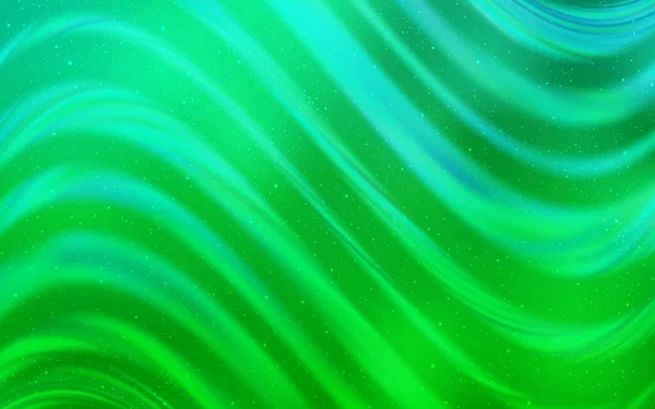 Hellgrüne Vektortextur Mit Milchstraßensternen Leuchtende Illustration Mit Himmelssternen Auf Abstrakter — Stockvektor