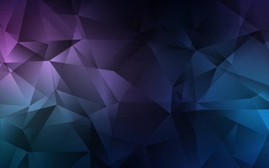 Koyu pembe, mavi vektör çokgen arka plan. Soyut ve üçgenli renkli çizimler. Web siteniz için yeni bir doku.