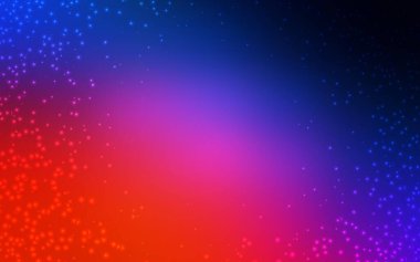 Açık mavi, gece gökyüzü yıldızlı kırmızı vektör deseni. Parlak astronomik yıldızlı parlak renkli çizimler. Fütürist reklamlar ve kitapçıklar için şablon.