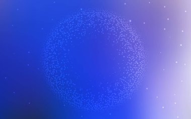 Açık Pembe, astronomik yıldızlı mavi vektör arkaplan. Bulanık dekoratif tasarım galaksi yıldızlarıyla basit bir stilde. Kozmik arkaplanlar için şablon.