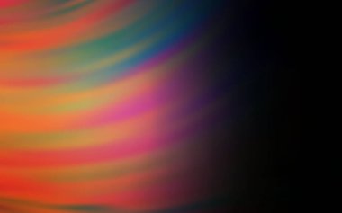 Koyu mavi, bükülmüş çizgileri olan sarı vektör dokusu. Çağdaş gradyan soyut çizgileri olan çizimler. Tasarımınız için renkli dalga deseni.