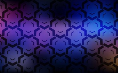 Koyu pembe, kıvrımlı çizgileri olan mavi vektör şablonu. Değişken çizgileri olan renkli geometrik örnek. Tasarımınız için renkli dalga deseni.