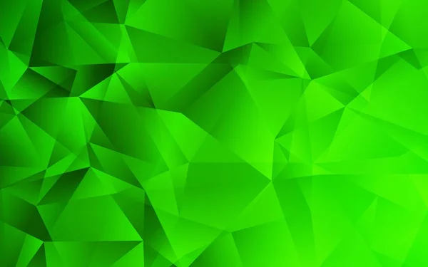 Verde Chiaro Vettore Triangolo Mosaico Sfondo Illustrazione Poligonale Brillante Che — Vettoriale Stock