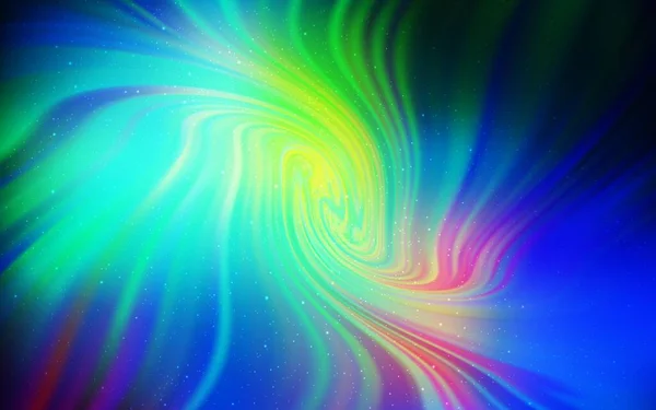 Lichtblauwe Groene Vectortextuur Met Sterren Melkweg Ruimtesterren Wazig Abstracte Achtergrond — Stockvector