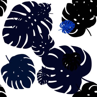 Koyu mavi vektörlü, yaprakları olan zarif bir arkaplan. Origami tarzındaki yaprakların gradyanlı karalama çizimi. Kartvizitler, web siteleri için şablon.