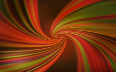 Eğri çizgileri olan koyu turuncu vektör şablonu. Kavisli çizgilerden oluşan parlak bir illüstrasyon. Tasarımınız için renkli dalga deseni.