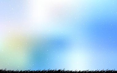 Açık mavi, gece gökyüzü yıldızlı yeşil vektör deseni. Soyut şablonda gökyüzü yıldızlarıyla parlayan illüstrasyon. Astroloji web siteleri için desen.