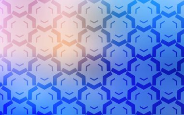 Açık Pembe, eğri çizgileri olan mavi vektör arkaplan. Eğilimli soyut bir çizim. Tasarımınız için renkli dalga deseni.