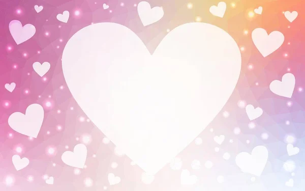Ανοιχτό Ροζ Κίτρινο Διάνυσμα Φόντο Καρδιές Καρδιές Θολό Αφηρημένο Φόντο — Διανυσματικό Αρχείο