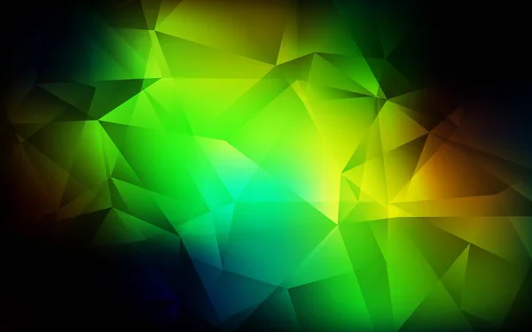 Verde Oscuro Patrón Mosaico Abstracto Vector Amarillo Ilustración Geométrica Estilo — Vector de stock