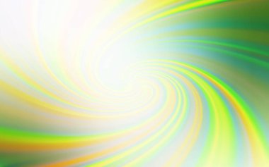 Açık yeşil, kıvrımlı çizgileri olan sarı vektör arkaplan. Kavisli çizgilerden oluşan parlak bir illüstrasyon. Tasarımınız için renkli dalga deseni.