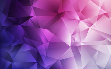 Açık Mor vektör soyut çokgen arkaplan. Origami stilinde gradyan ile yaratıcı geometrik illüstrasyon. Dizaynınız için üçgen desen.