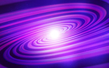 Açık Mor, kozmik yıldızlı pembe vektör düzeni. Bulanık dekoratif tasarım galaksi yıldızlarıyla basit bir stilde. Fütürist reklamlar ve kitapçıklar için şablon.