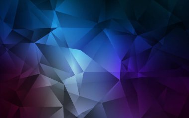 Koyu mavi, sarı vektör üçgen arkaplan. Çokgen tarzda tamamen yeni bir renk çizimi. Pankartın için tamamen yeni bir şablon.