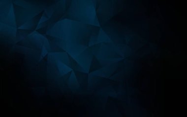 Koyu mavi vektör eğimli üçgen şablonu. Çokgen şekilli bir örnek. Bir markanın arkaplanı için desen.