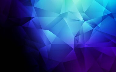 Koyu mavi vektör düşük poli düzeni. Üçgenli renkli soyut çizimler. Web siteniz için yeni bir doku.