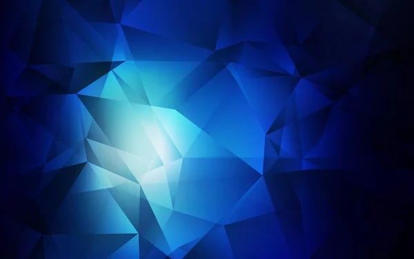 Modelo Mosaico Triângulo Vetorial Blue Escuro Uma Ilustração Cor Completamente — Vetor de Stock