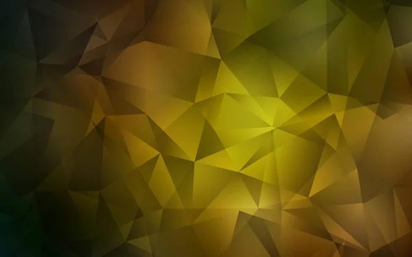 Dunkelgrüner Gelber Vektor Der Dreieckig Leuchtet Kreative Geometrische Illustration Origami — Stockvektor