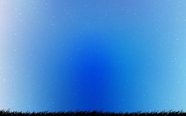 Uzay yıldızlı hafif Mavili vektör şablonu. Parlak astronomik yıldızlı parlak renkli çizimler. Astronomi web siteleri için desen.