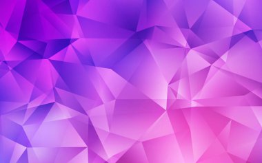 Açık Mor, pembe vektör eğimli üçgenler. Üçgenli parlak renkli çizimler. Arkaplanlarınız için desenli desen.
