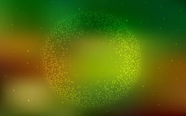 Dunkelgrüner Gelber Vektorhintergrund Mit Astronomischen Sternen Verschwommenes Dekoratives Design Einfachen — Stockvektor