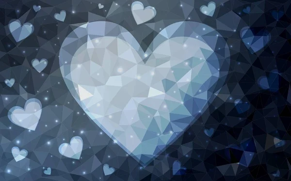 Светло Серый Векторный Отскок Сладким Сердцем Декоративная Сияющая Иллюстрация Сердцами — стоковый вектор