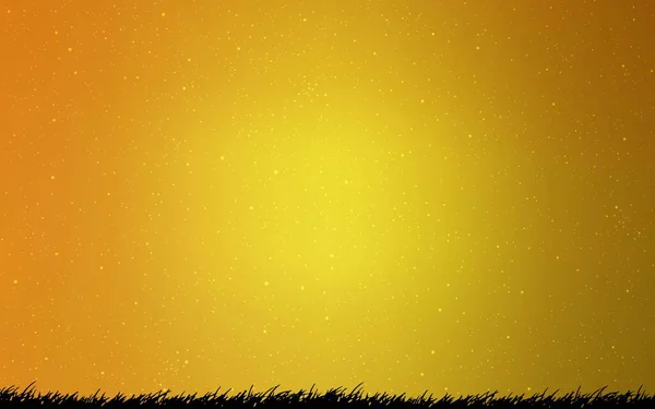 Patrón Vectorial Amarillo Oscuro Con Estrellas Del Cielo Nocturno Ilustración — Vector de stock