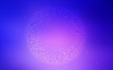 Açık pembe, gece gökyüzü yıldızlı mavi vektör deseni. Soyut şablonda gökyüzü yıldızlarıyla parlayan illüstrasyon. İş ilanınız için akıllı tasarım.