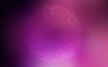 Koyu mor, astronomik yıldızlı pembe vektör arkaplan. Parlak astronomik yıldızlı parlak renkli çizimler. Reklamınız, posteriniz, afişiniz için en iyi tasarım.