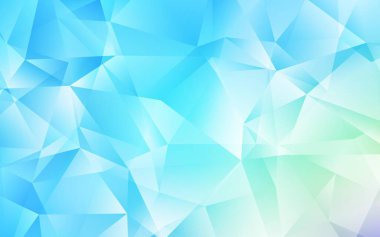 Açık mavi, yeşil vektör düşük polimer arkaplan. Zarif üçgenleri olan soyut çizimler. Bir markanın arkaplanı için desen.