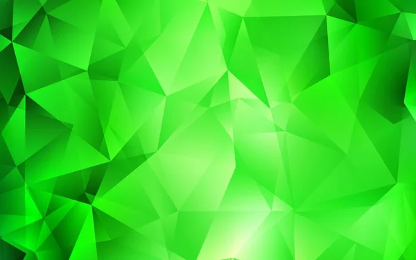 Plantilla Vectorial Verde Claro Con Cristales Triángulos Hermosa Ilustración Con — Vector de stock