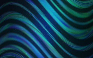 Açık mavi, uzay yıldızlı yeşil vektör şablonu. Parlak astronomik yıldızlı parlak renkli çizimler. Kozmik arkaplanlar için şablon.